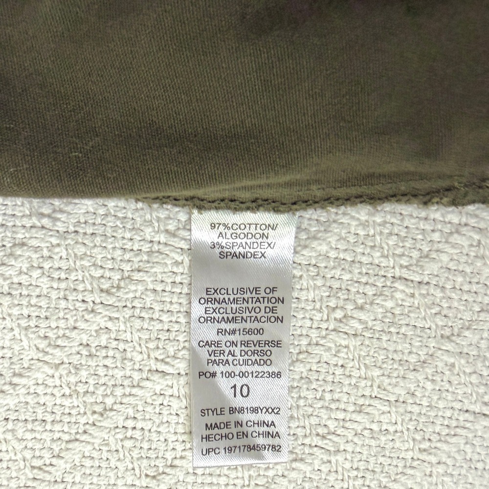 Democracy Olive Green Wide Leg Trousers Elastic Gathered High Waist Pant Size 10 - Picture 7 of 7